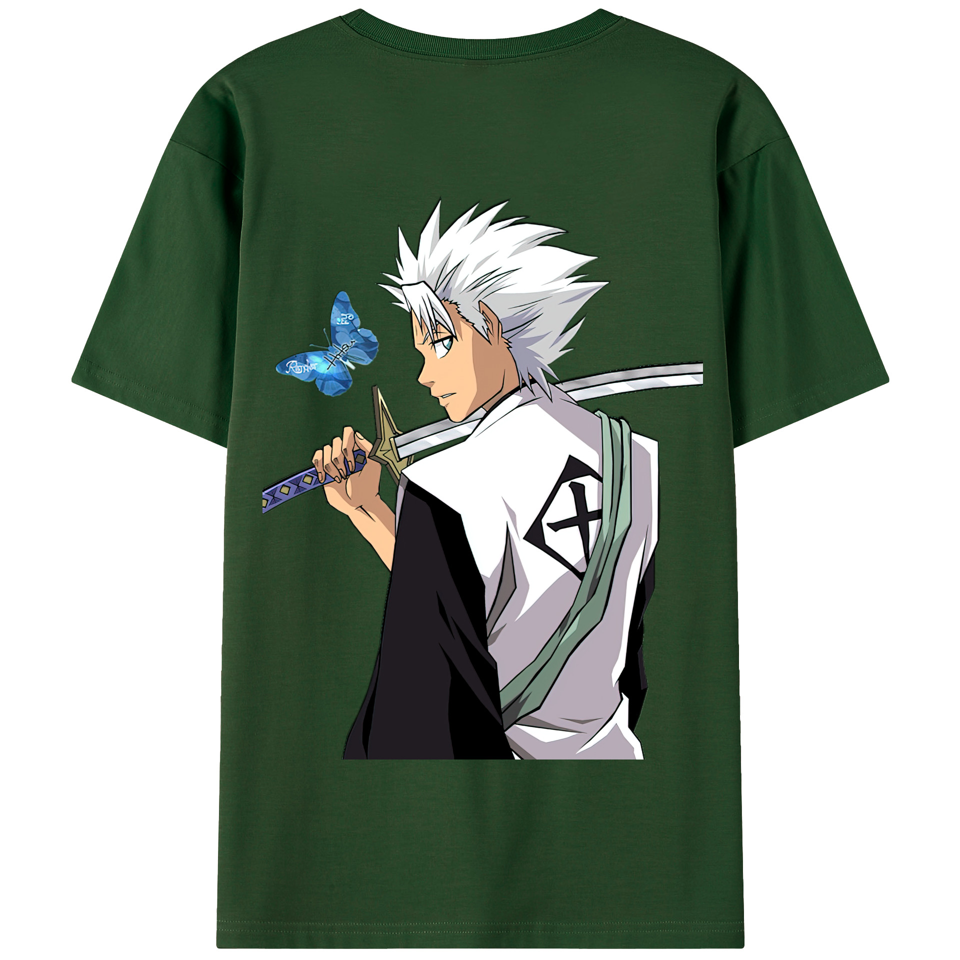 （画像用） ブリーチ 日番谷冬獅郎（ひつがや とうしろう） BLEACH Hitsugaya Toushirou 綿100％半袖Tシャツ（背面プリント）